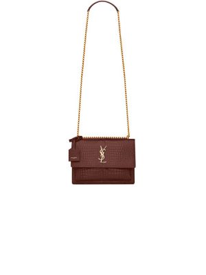Red YSL Crocodile-embossed leather SUNSET Medium