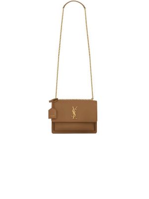 dark YSL sunset medium leather shoulder bag