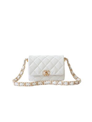 White CHANEL MINI FLAP