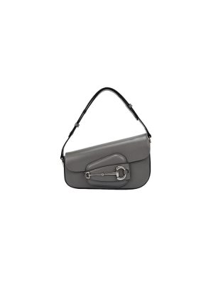 Gray Gucci Horsebit 1955 Small Shoulder Bag