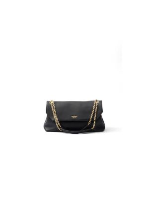 Black Prada Medium leather shoulder bag (High-end Grade)