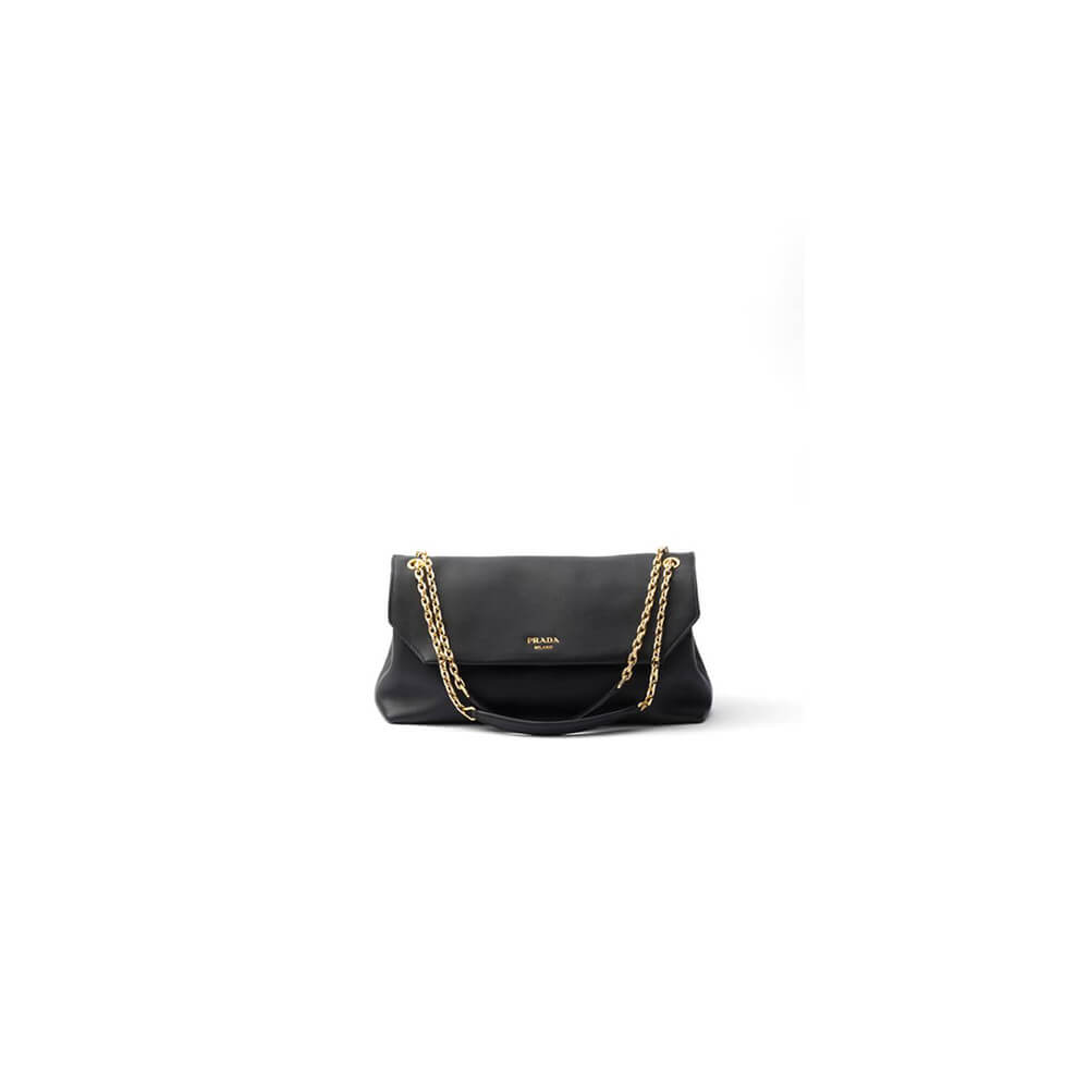 Black Prada Medium leather shoulder bag (High-end Grade)