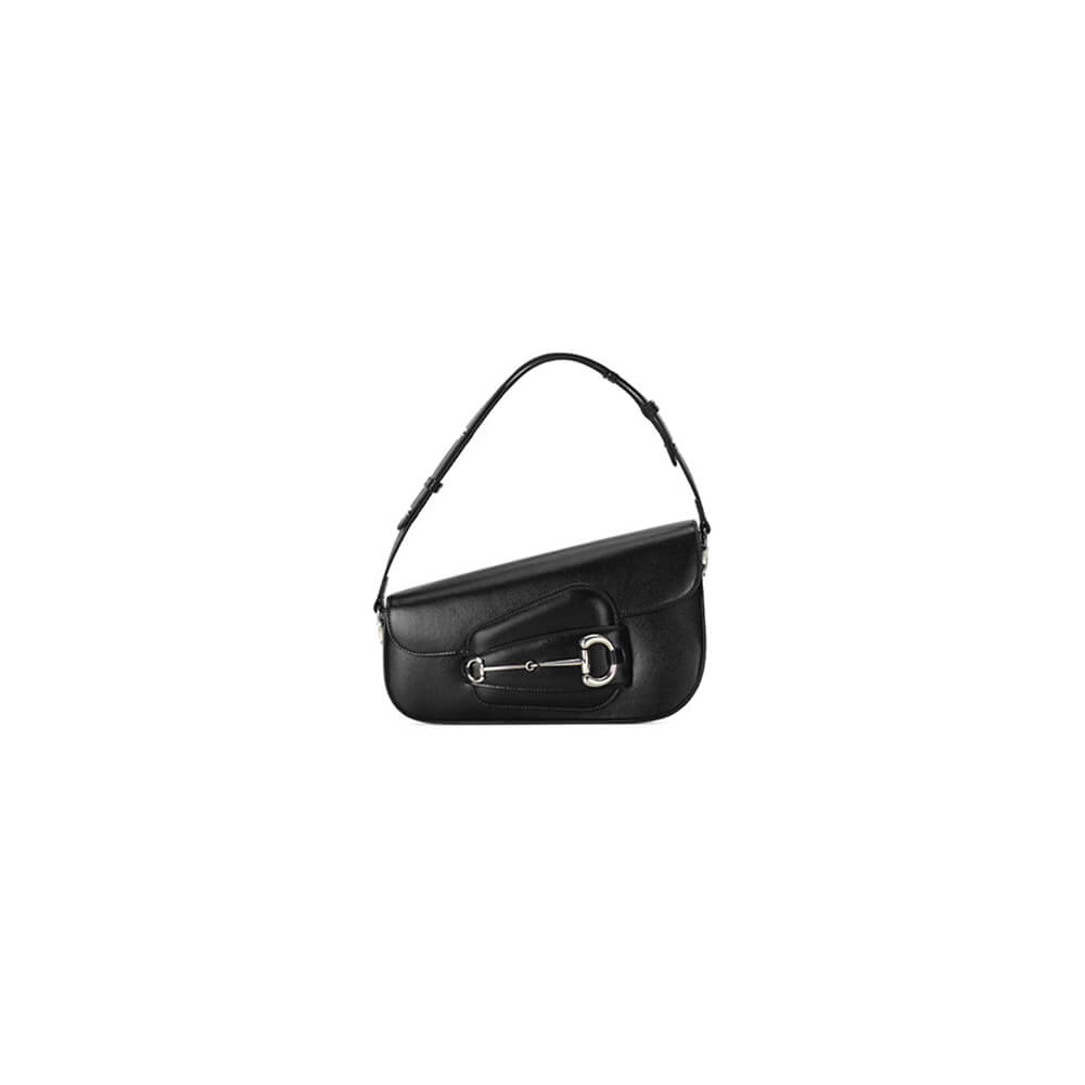 Black Gucci Horsebit 1955 Small Shoulder Bag