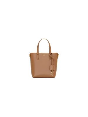 Brown MINI TOY SHOPPING SAINT LAURENT IN BOX LEATHER