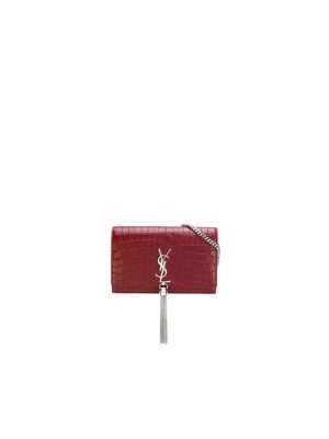 Red YSL KATE EMBOSSED SHOULDER BAG