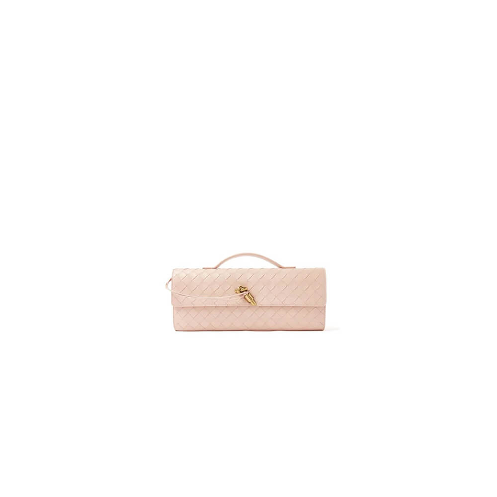 Powder pink Bottega Veneta Andiamo Clutch (HIGH-END GRADE)
