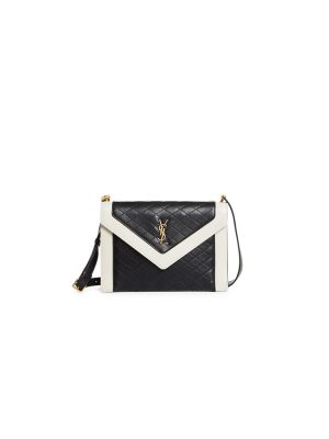 White YSL Quilted Gaby Shoulder Bag