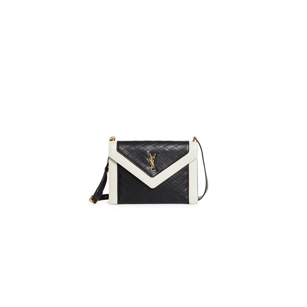 White YSL Quilted Gaby Shoulder Bag