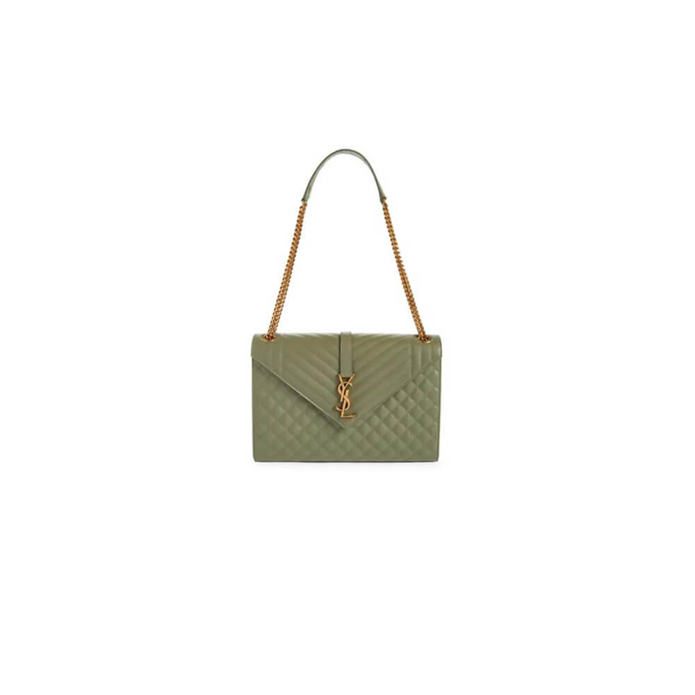 Green YSL Large Envelope Bag