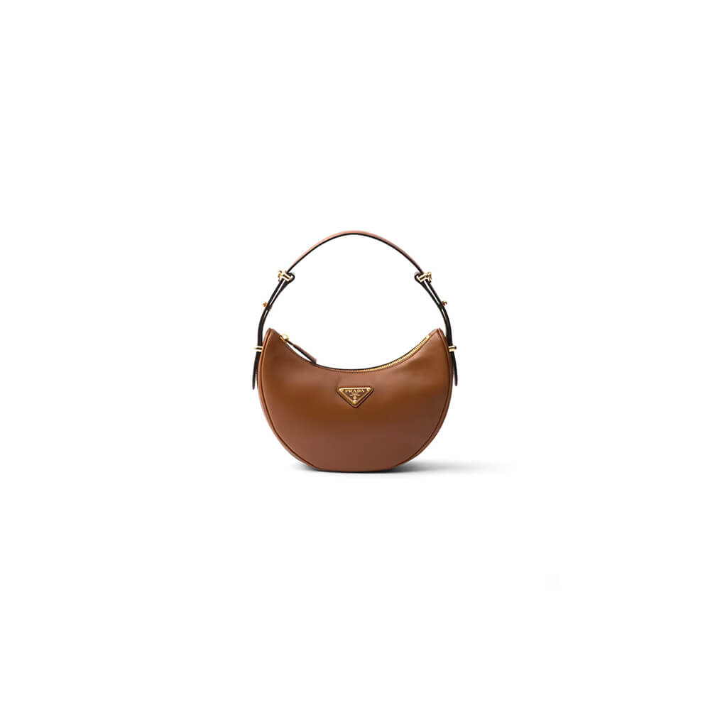 Cognac Prada Arque small leather shoulder bag