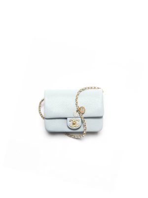 Light Blue CHANEL Mini Flap Bag (high-end grade)