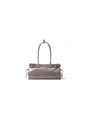 Grey Prada Medium leather handbag (high-end grade)
