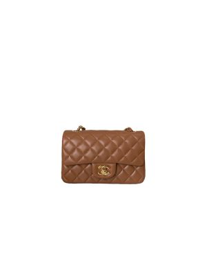 Dark Beige Chanel Mini Flap Bag (high-end grade)