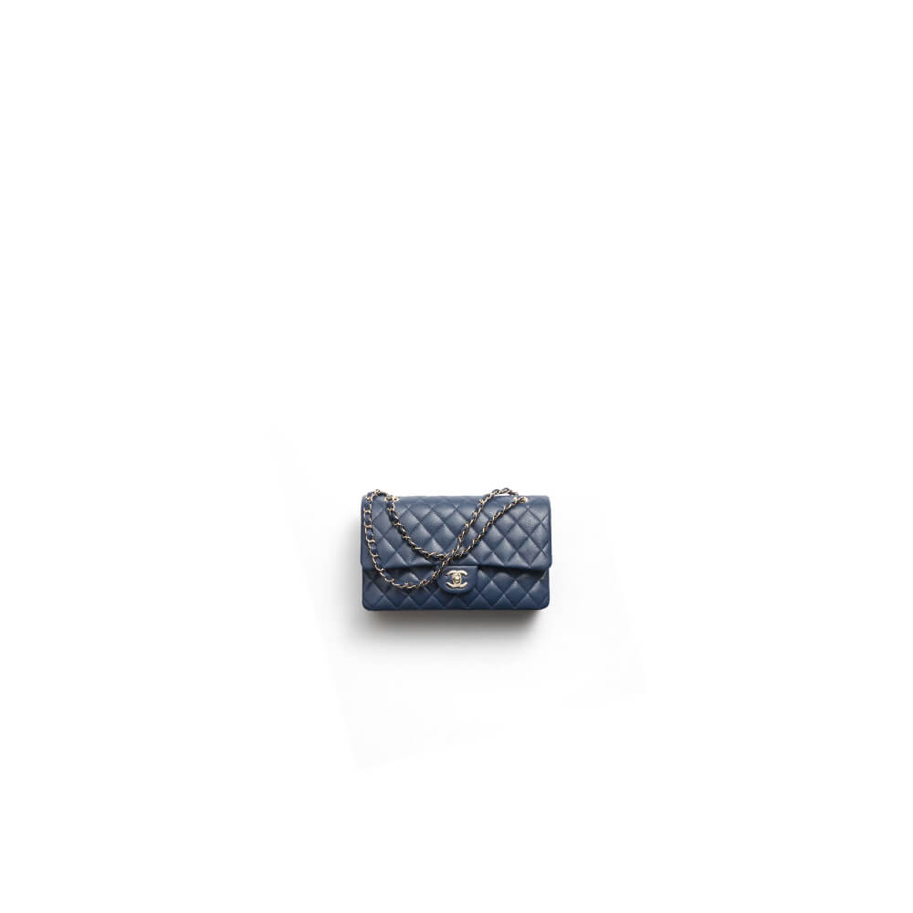 Dark Blue CHANEL CLASSIC 11.12 HANDBAG (high-end grade)