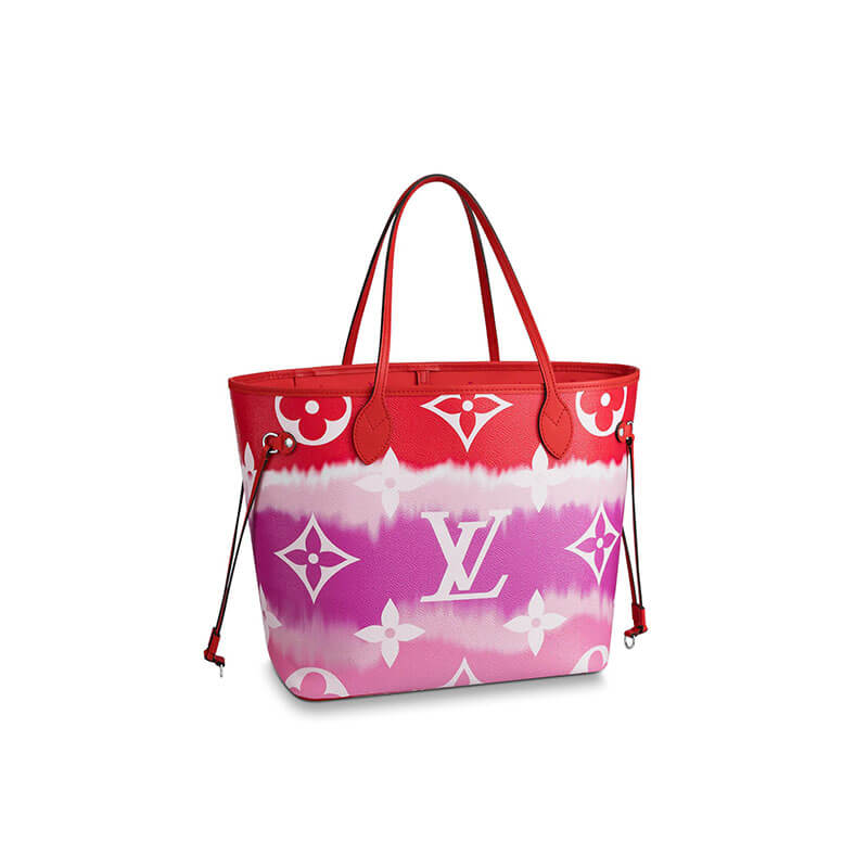 Red LV Escale Neverfull MM Tote