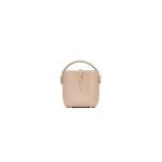 Dark beige YSL LE 37 mini in shiny leather