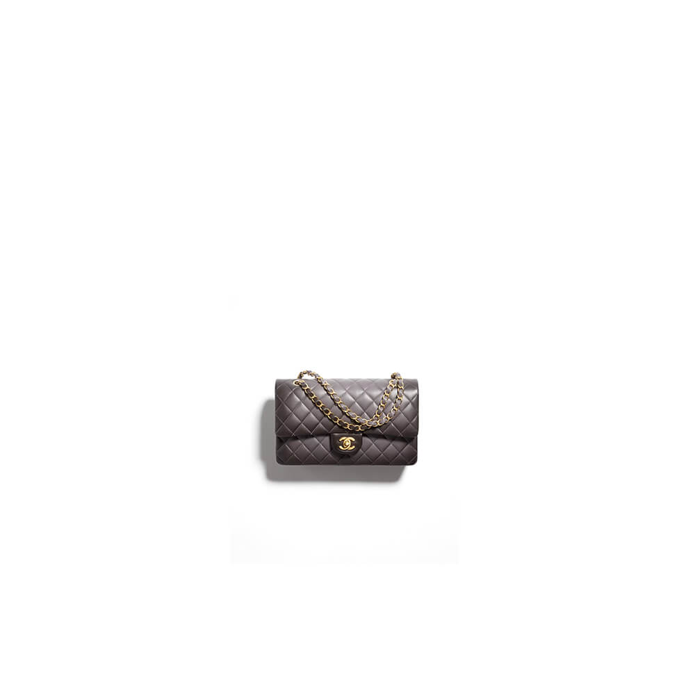 Grey CHANEL CLASSIC 11.12 HANDBAG (high-end grade)