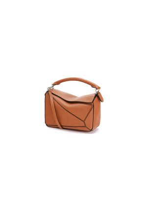 Tan LOEWE Mini Puzzle bag in classic calfskin