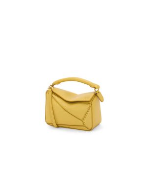 Yellow LOEWE Mini Puzzle bag in classic calfskin
