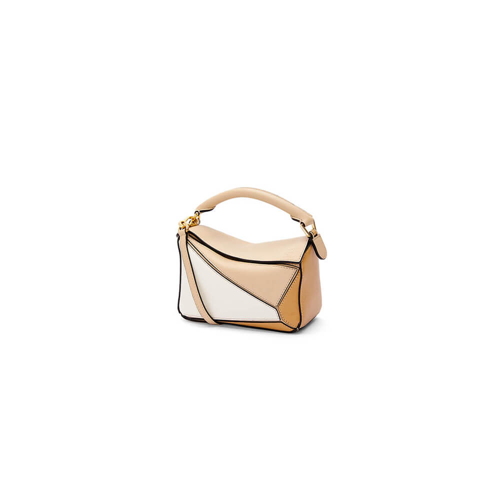 Soft White LOEWE Mini Puzzle bag in classic calfskin