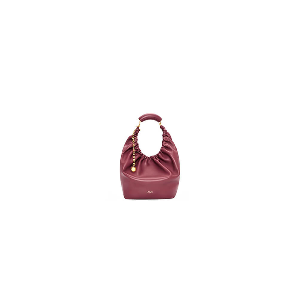 Burgundy Loewe Medium Squeeze bag in nappa lambskin