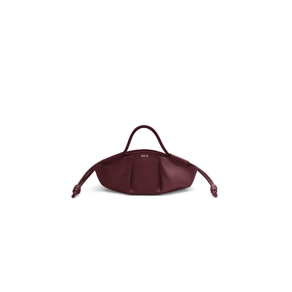Burgundy Loewe Small Paseo bag in shiny nappa calfskin (high-end grade)
