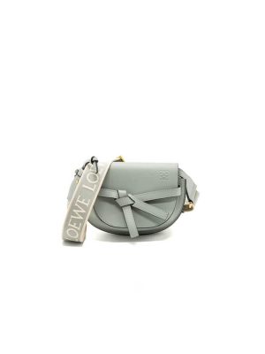 Light blue Loewe Small Gate bag in soft calfskin and jacquard