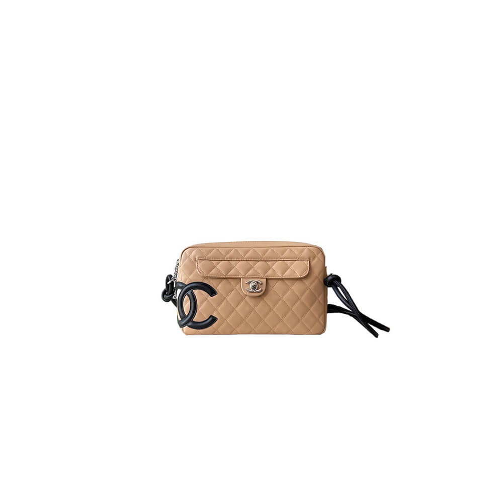 Beige & Black Chanel Cambon Camera Bag (high-end grade)