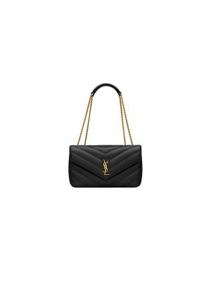 Black YSL LOULOU medium in MATELASSE lambskin