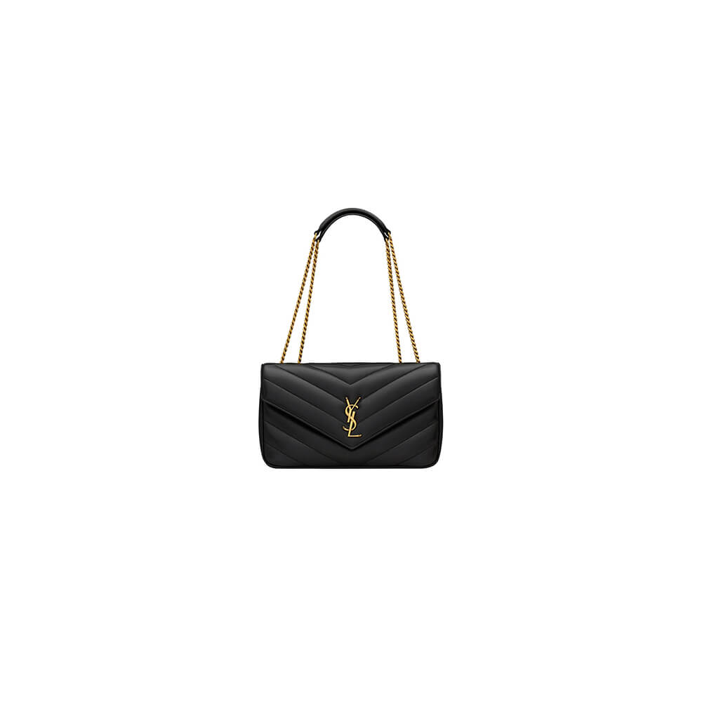 Black YSL LOULOU medium in MATELASSE lambskin
