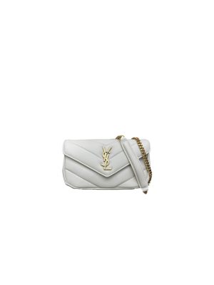 White YSL LOULOU small in MATELASSE lambskin