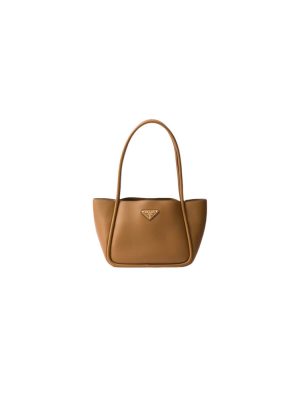 Caramel Prada Leather mini tote Bag