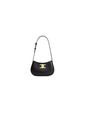 Black CELINE TILLY medium bag in shiny calf leather