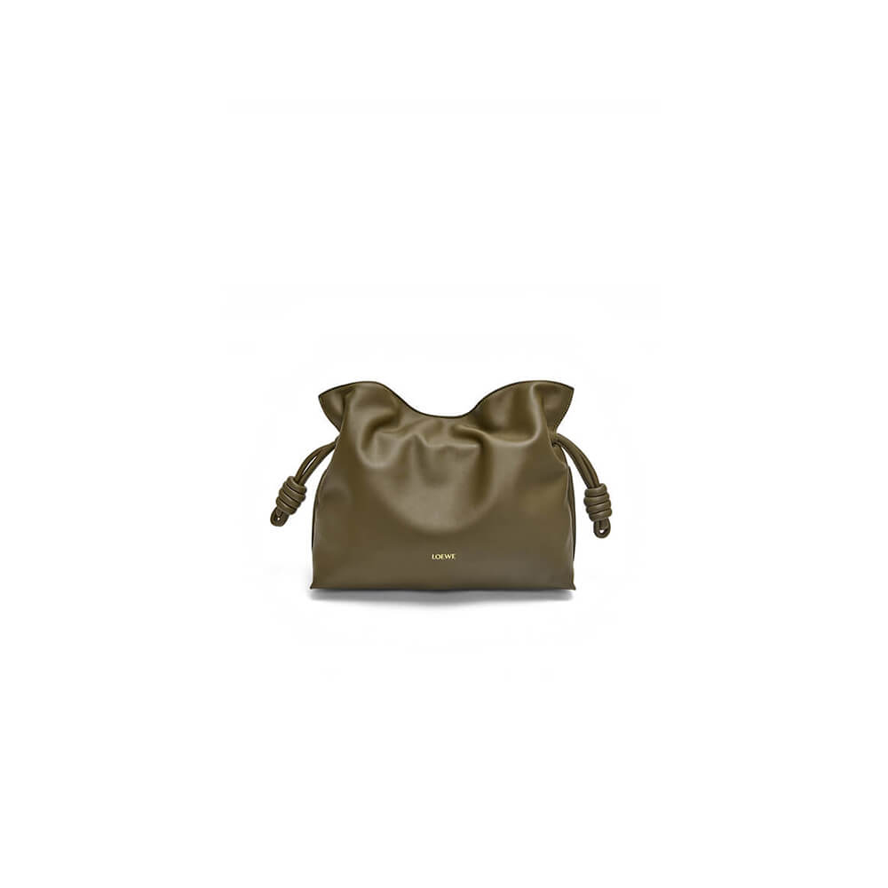 Dark Green LOEWE Medium Flamenco clutch in nappa calfskin (HIGH-END GRADE)