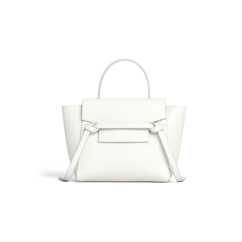 White CELINE NANO BELT BAG