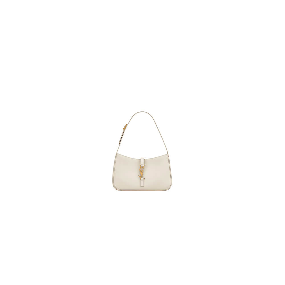 White YSL LE 5 A 7 bag in smooth leather