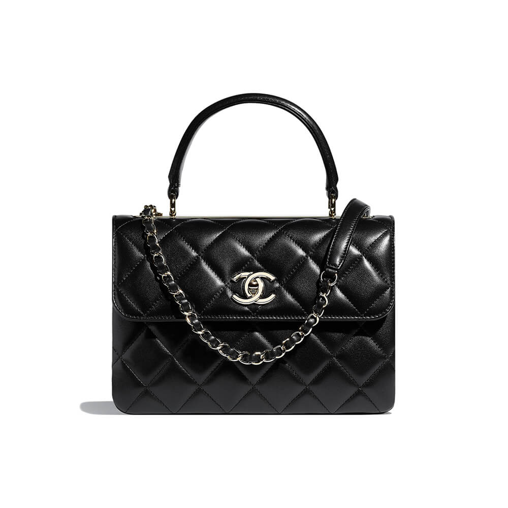 Black CHANEL FLAP BAG WITH TOP HANDLE