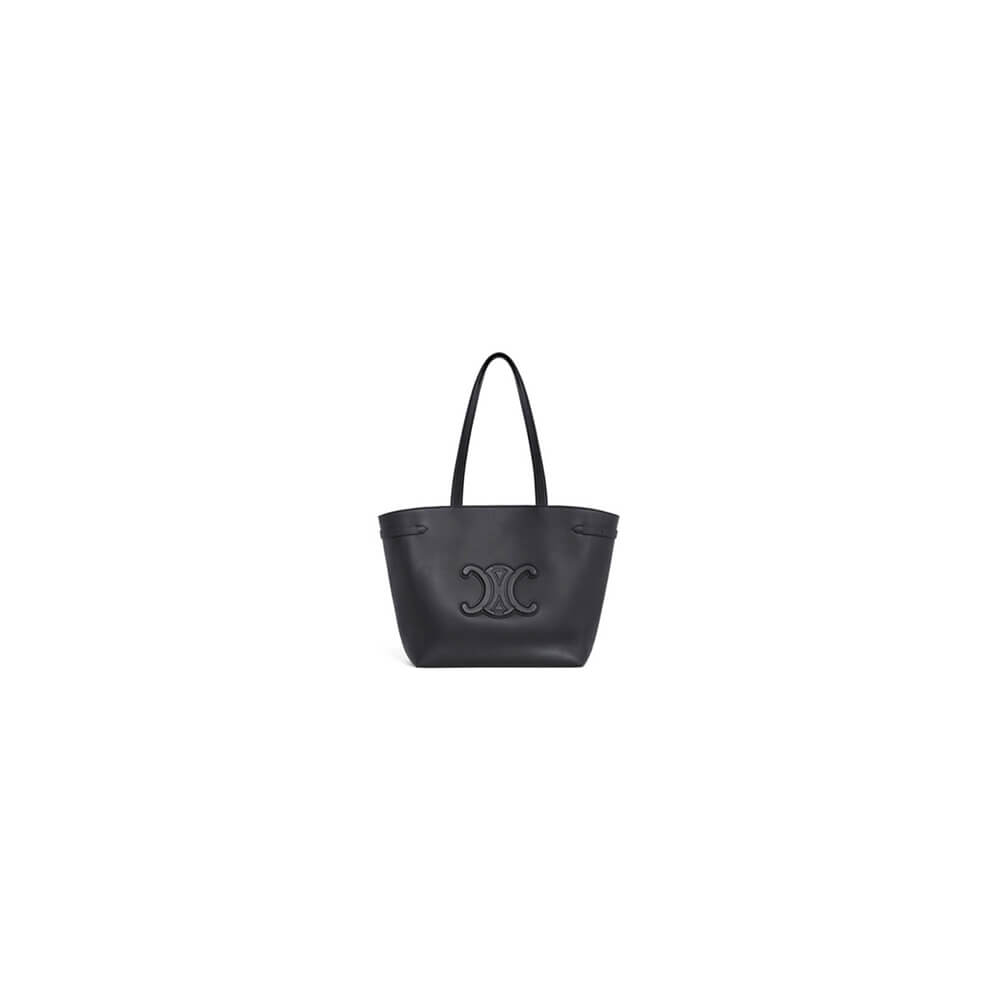 Black CELINE CABAS ANA?S Medium bag in grained calfskin