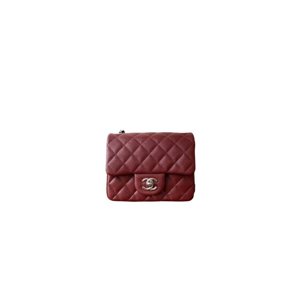 Claret Chanel MINI FLAP BAG (high-end grade)