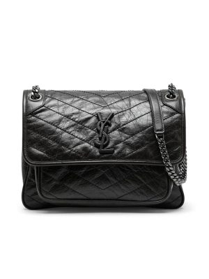 Black SAINT LAURENT NIKI MEDIUM IN CRINKLED VINTAGE LEATHER