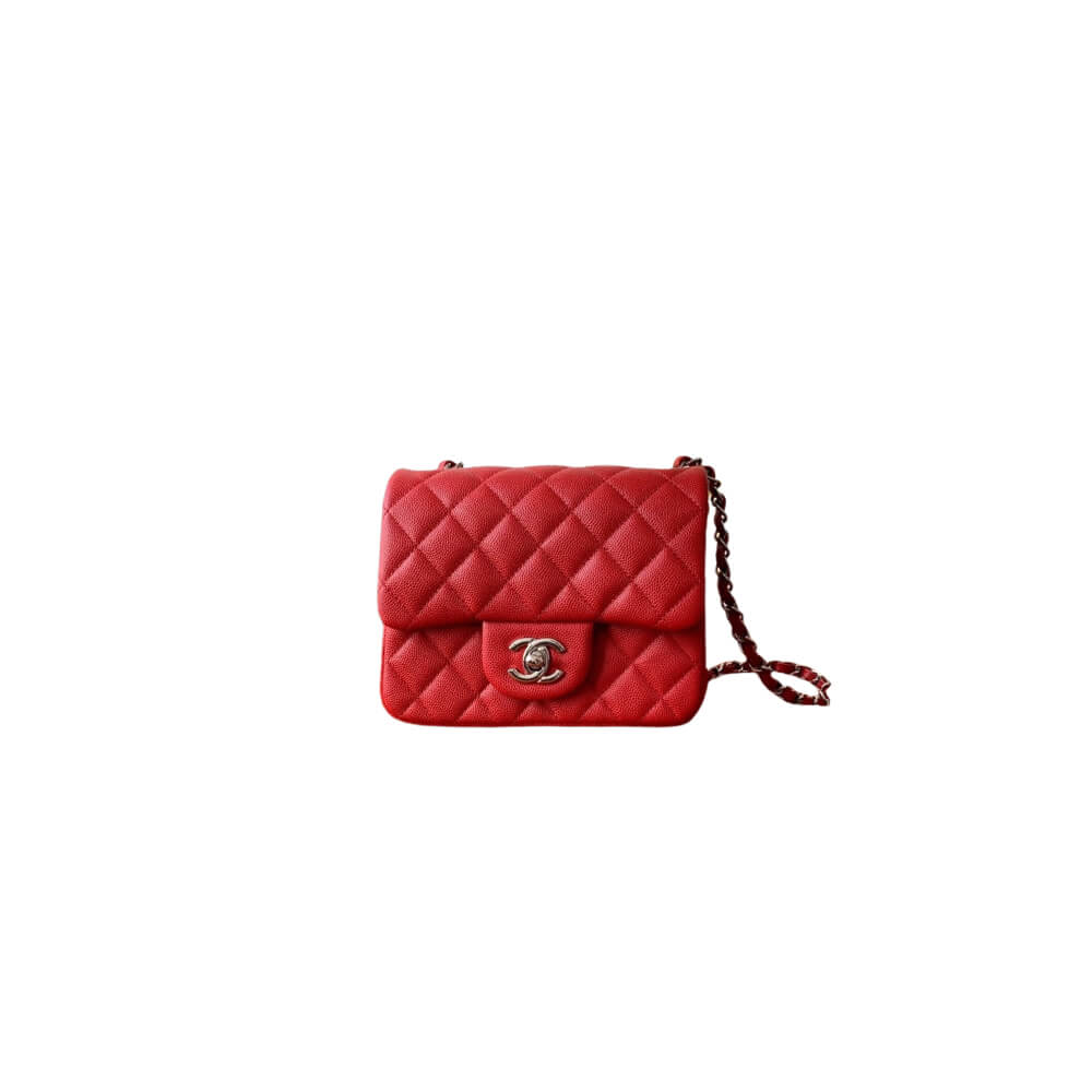 Red Chanel MINI FLAP BAG (high-end grade)