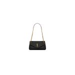 Black YSL CALYPSO small in plunged lambskin