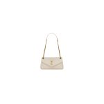 White YSL CALYPSO small in plunged lambskin