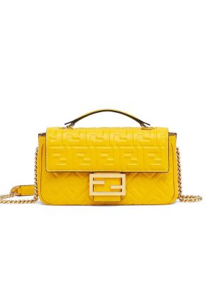 Yellow Fendi Baguette Chain Midi
