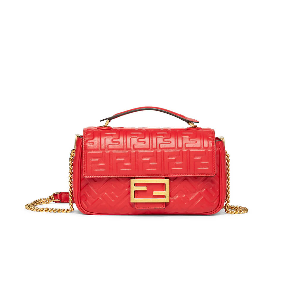 Red Fendi Baguette Chain Midi