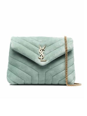 LOULOU SMALL CHAIN BAG IN QUILTED SUEDE