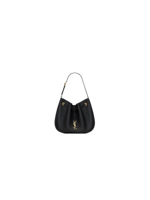 Black YSL PARIS VII small hobo in grained leather