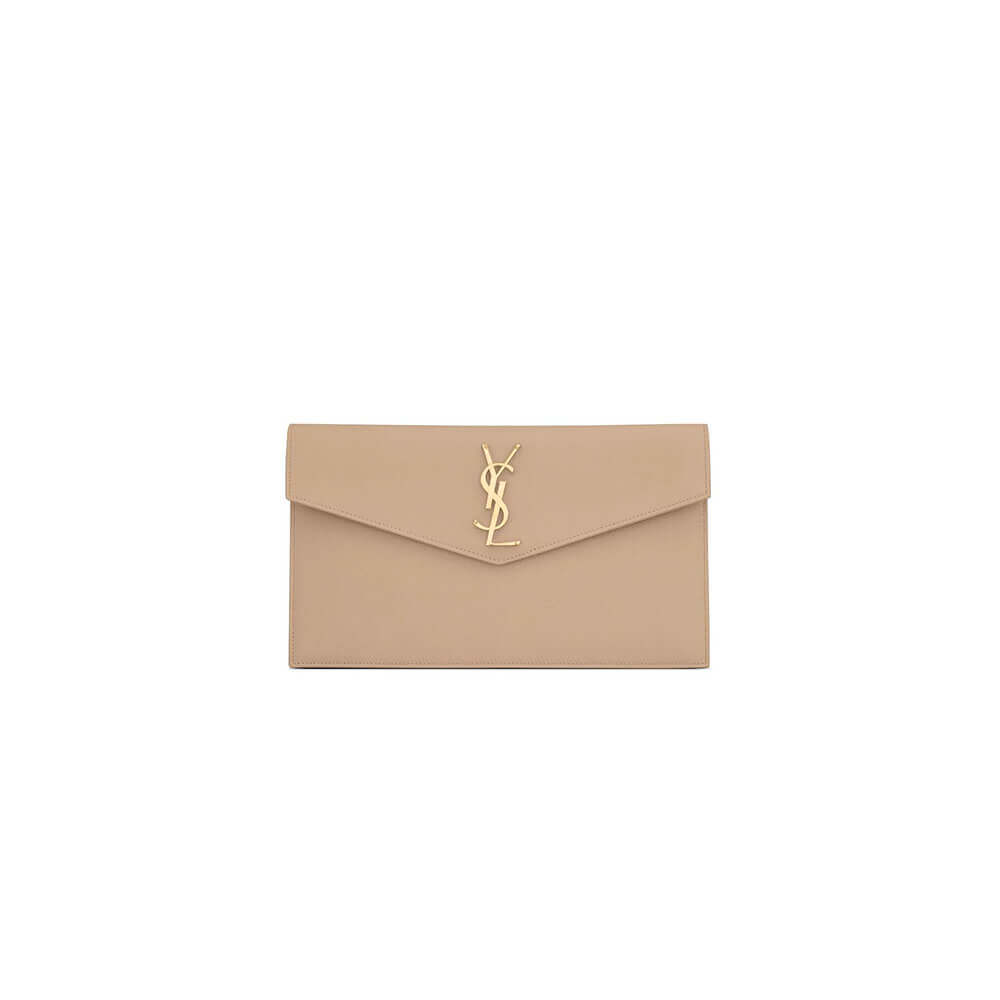 dark YSL UPTOWN POUCH IN GRAIN DE POUDRE EMBOSSED LEATHER
