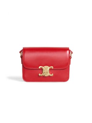 Red CELINE CLASSIQUE TRIOMPHE BAG IN CALFSKIN