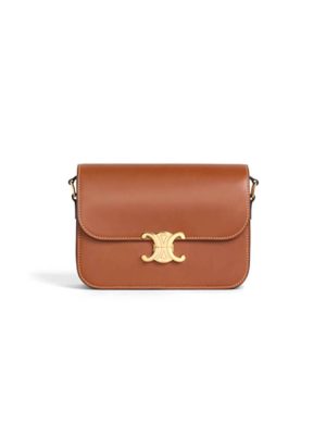 Brown CELINE CLASSIQUE TRIOMPHE BAG IN CALFSKIN